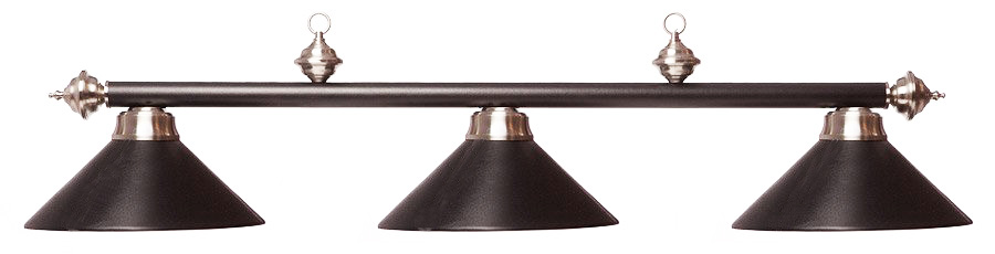 3-Shade Black Leather billiard lamp