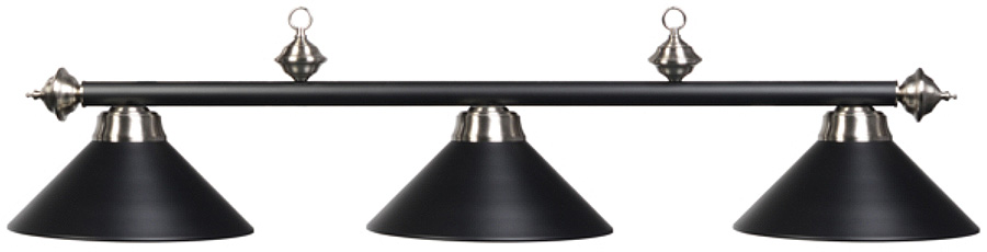 3-Shade Black/Stainless billiard lamp