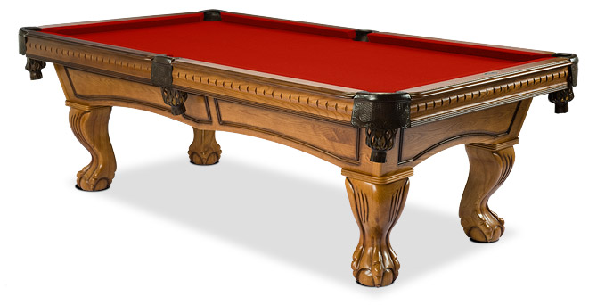 Pinnacle Walnut finish solid wood pool table offers Aristocratic style that  is sure to please