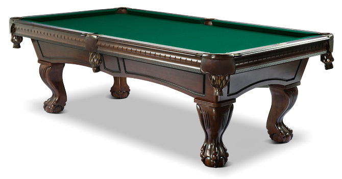 Pinnacle Walnut finish solid wood pool table offers Aristocratic style that  is sure to please