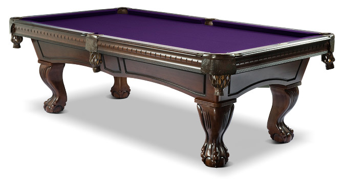 Pinnacle Walnut finish solid wood pool table offers Aristocratic style that  is sure to please