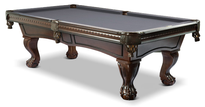 pinnacle walnut pool table with steel gray felt