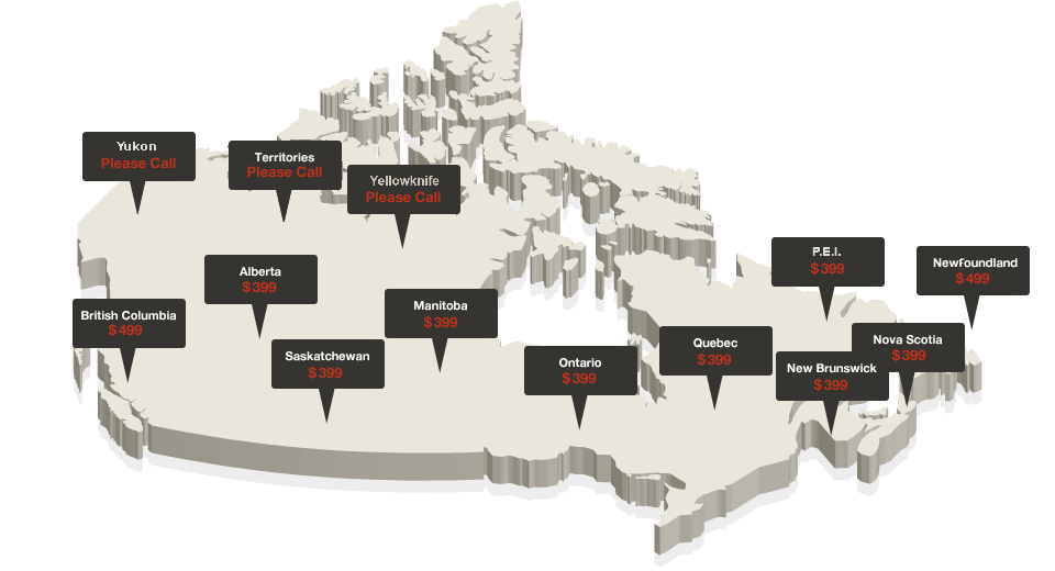 Pool Tables Shipping Map