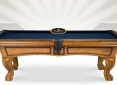 Close Up Details of Pinnacle Oak Pool Table