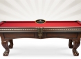 Close Up Details of Pinnacle Walnut Pool Table