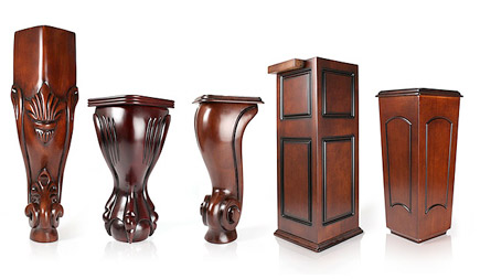 Hand-carved, solid wood legs