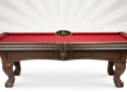 Close Up Details of Pinnacle Walnut Pool Table