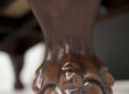 Close Up Details of Pinnacle Walnut Pool Table